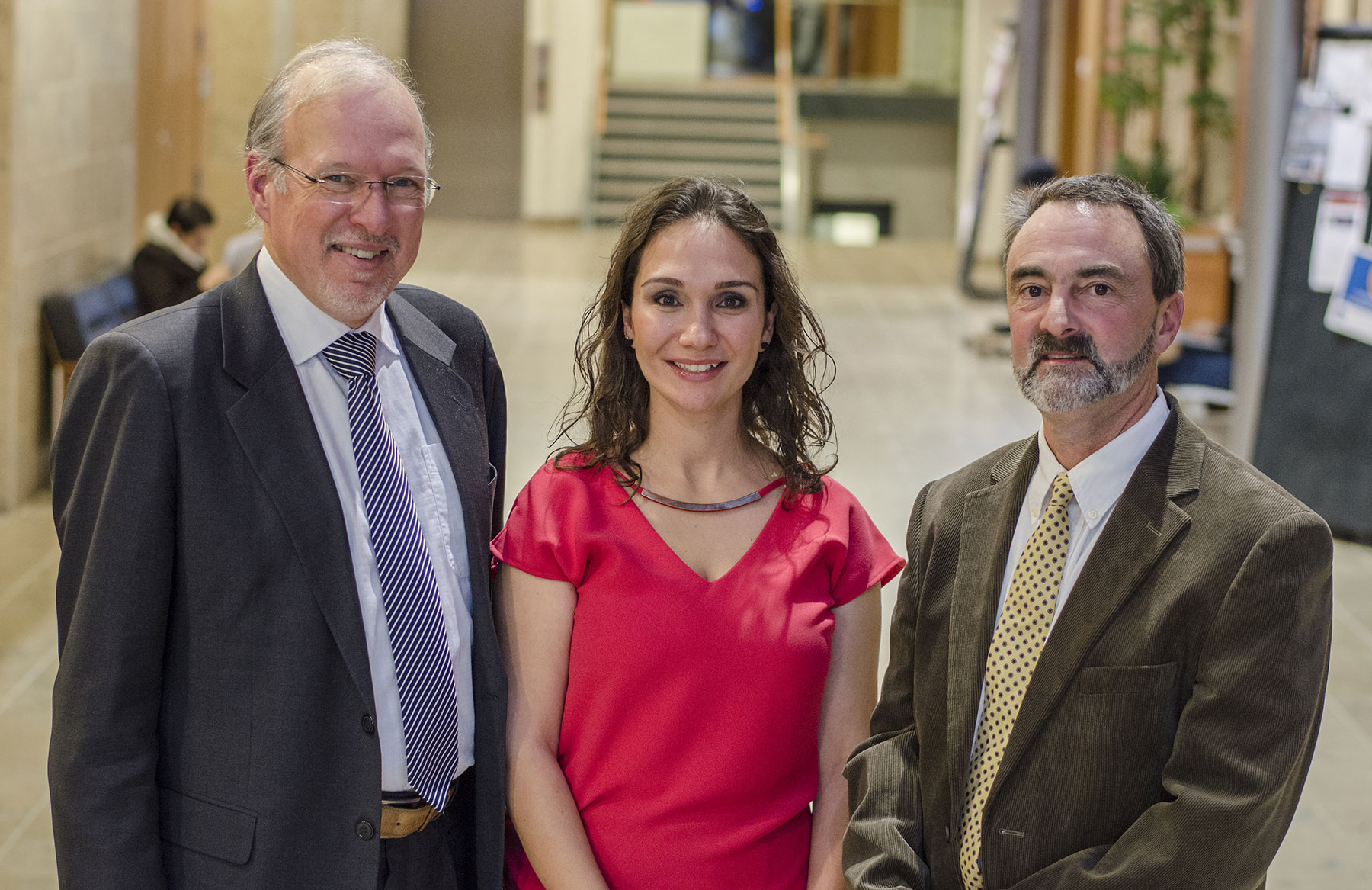 David Saunders with Research Award recipients Ceren Kolsarici and Mike Welker